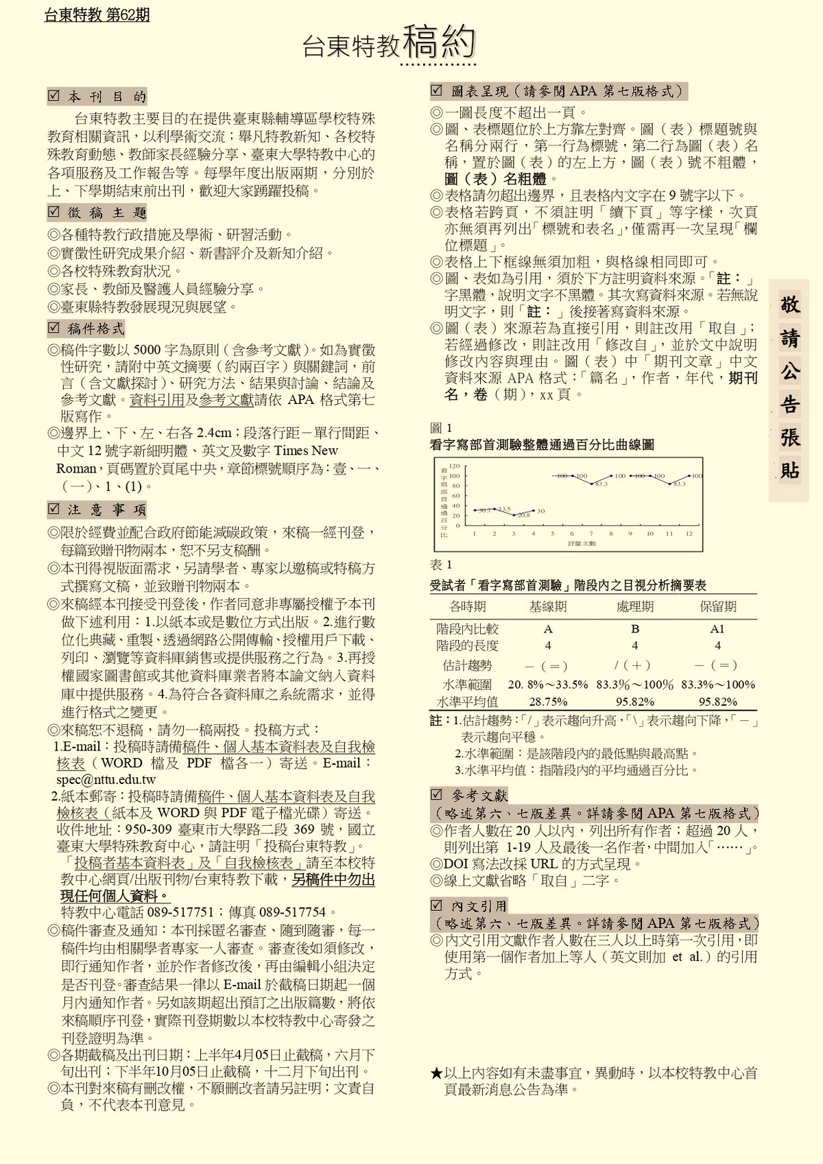 台東特教62期稿約